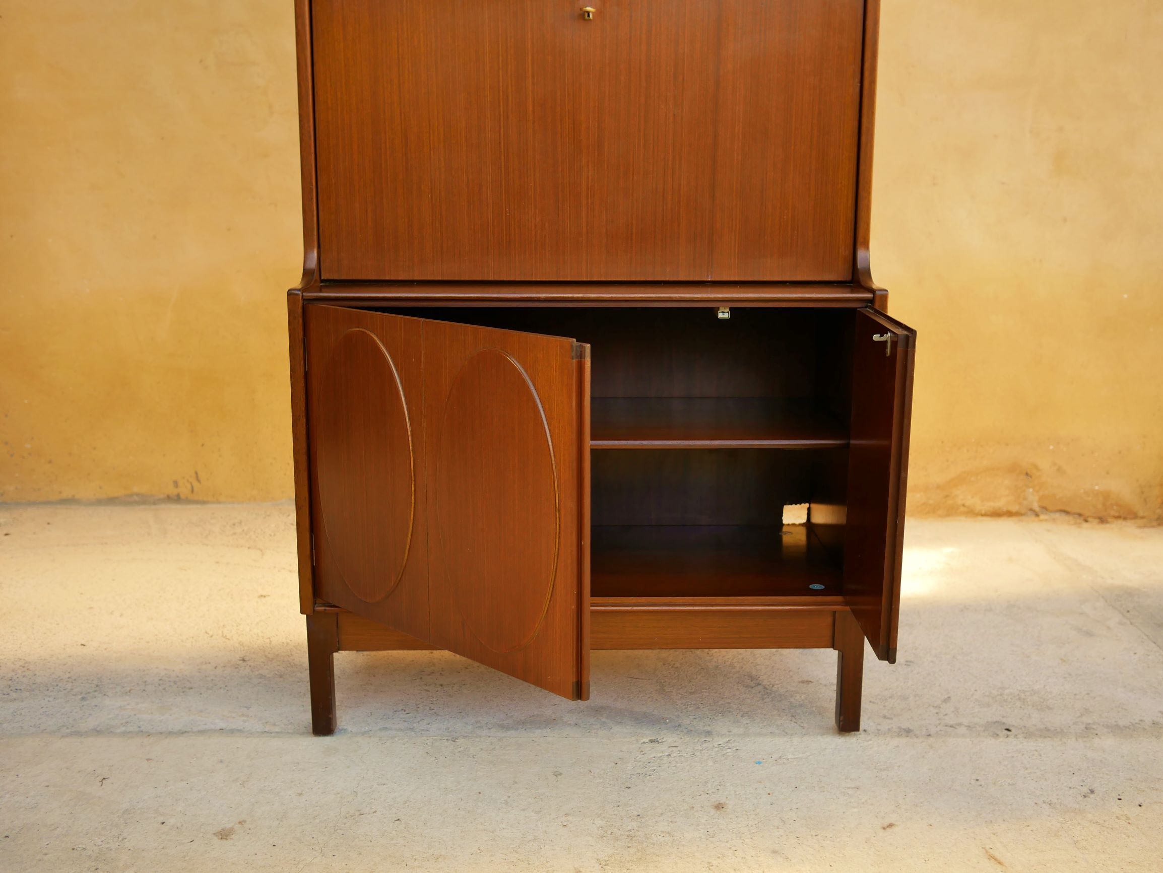 Vintage teak secretary furniture by Roche Bobois editions