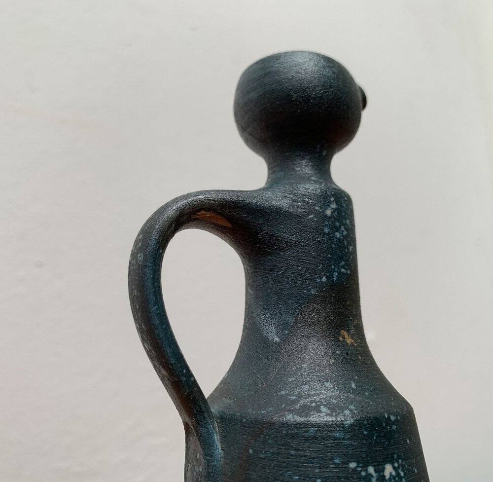 Brutalist Vintage Carafe Vase by Gerhard Liebenthron, 1980