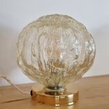 Textured Cast Amber Globe Lamp