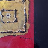 Tableau contemporain sur laque et bois