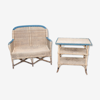 Rattan chair and garden table