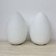 Set of 2 Vintage egg shaped opaline glass table lamp , 1970s