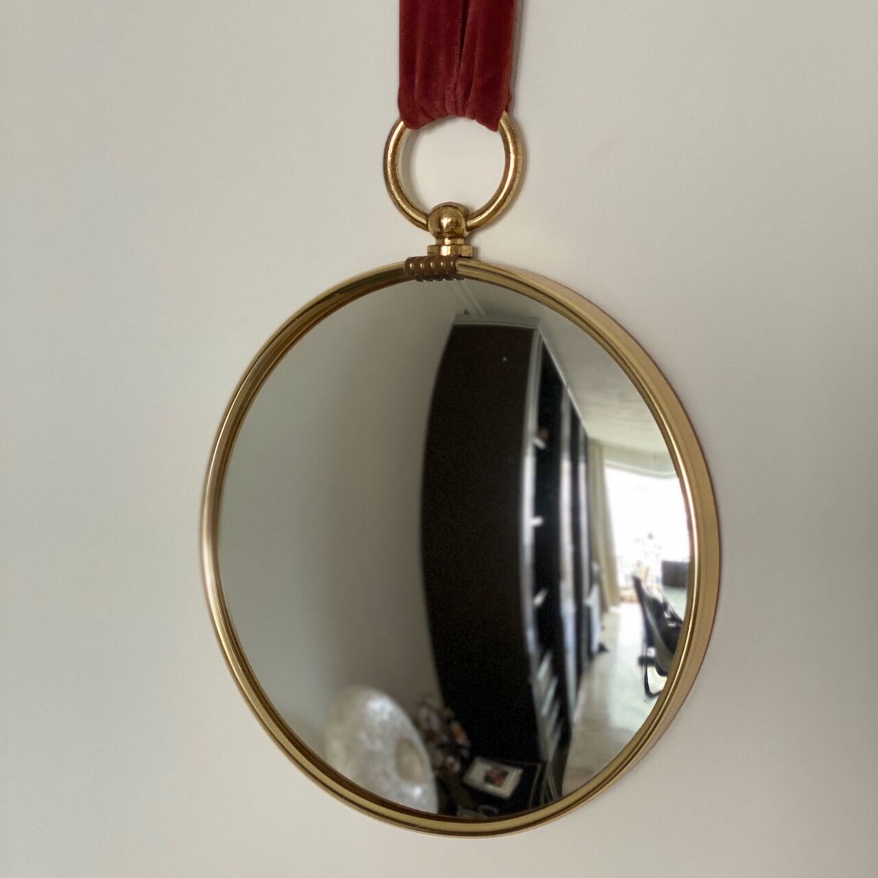 Round brass witch mirror