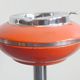 VINTAGE 1970s METAL ASH TRAY ON A STAND ORANGE LACQUER & CHROME 70S SPACE AGE
