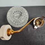 Small wall lamp in brass and vintage glass