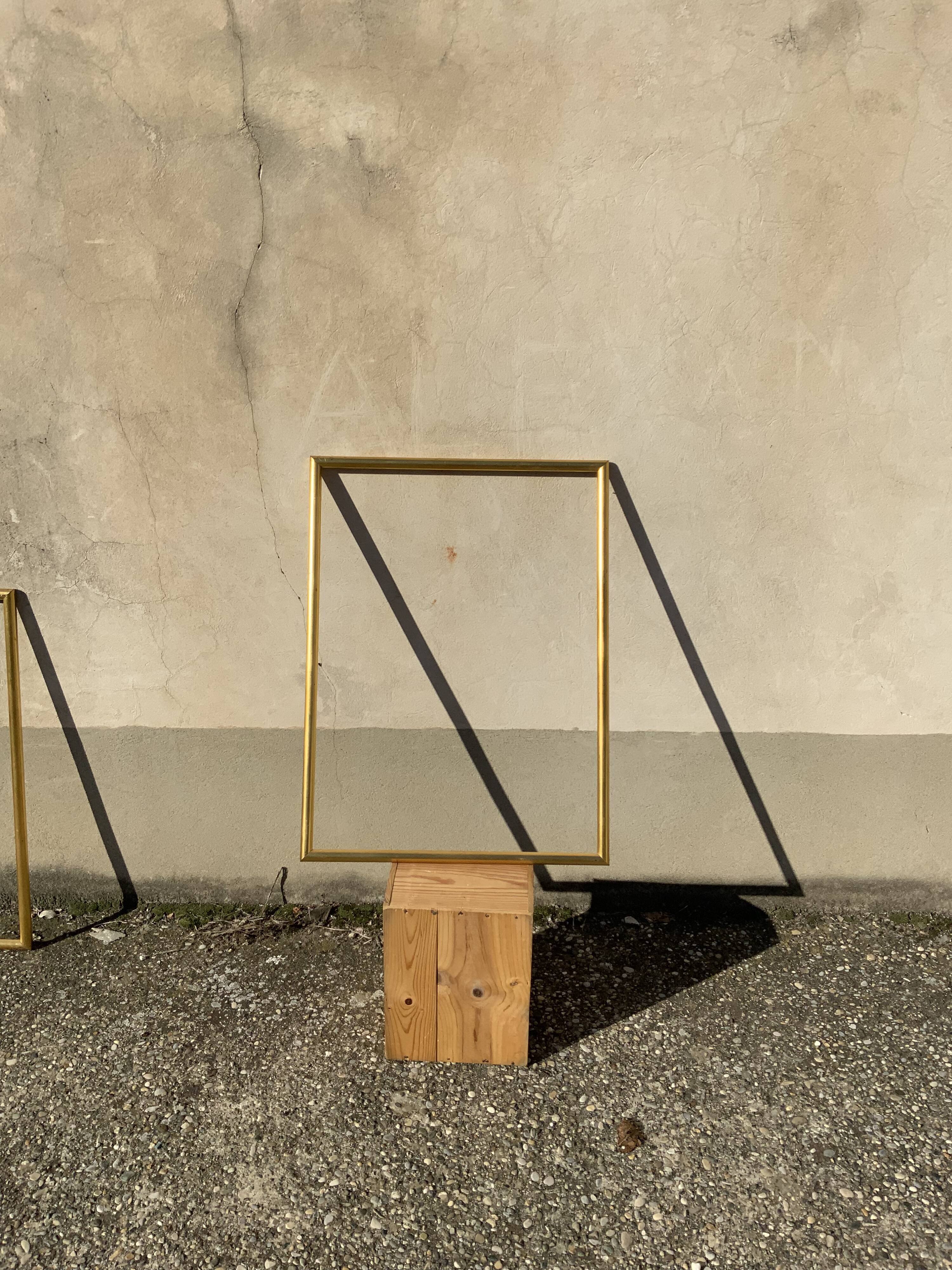 Old frame in gilded wood patina gold leaf