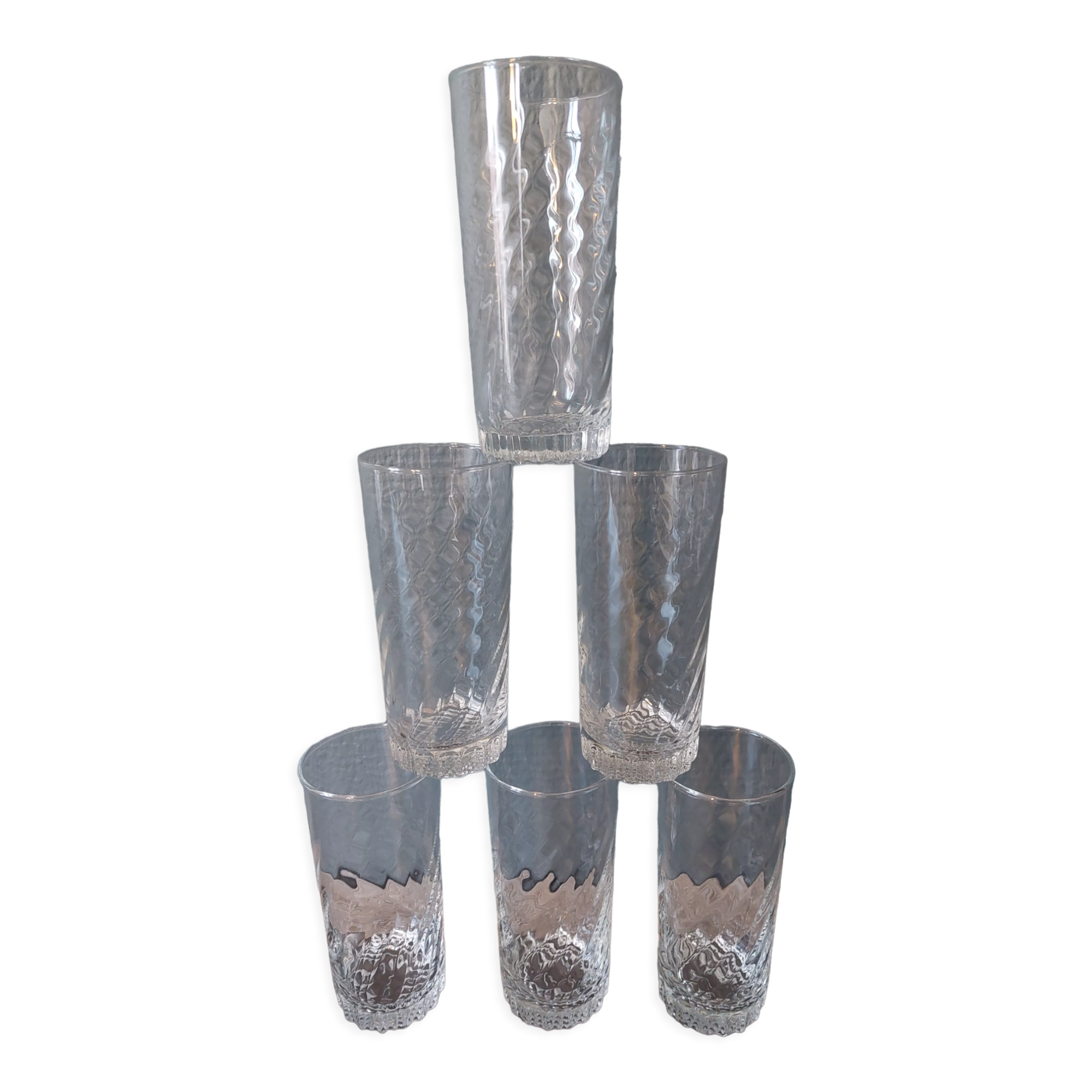 6 Vintage Shell glasses year 70