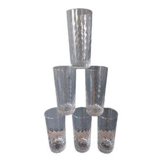 6 verres shell vintage année 70