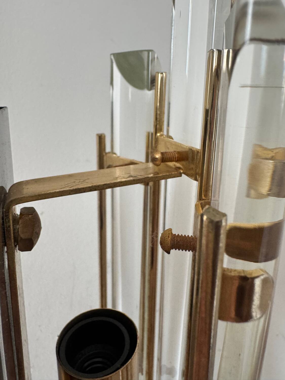 Crystal baguette wall lights from the 80s