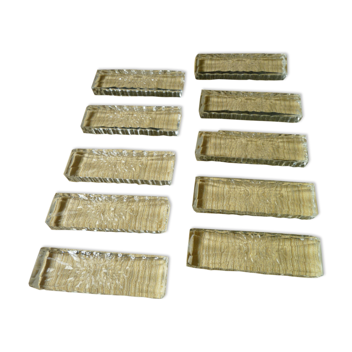 Coffret de 10 porte couteaux en cristal Val Saint Lambert