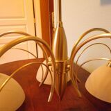 5-branched pendant light from the 70s, Honsel, Germany