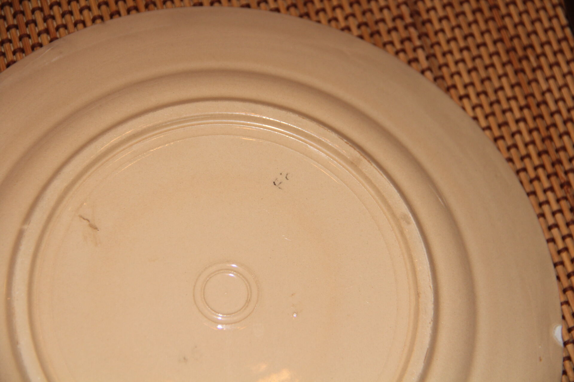 Old dessert plate in earthenware