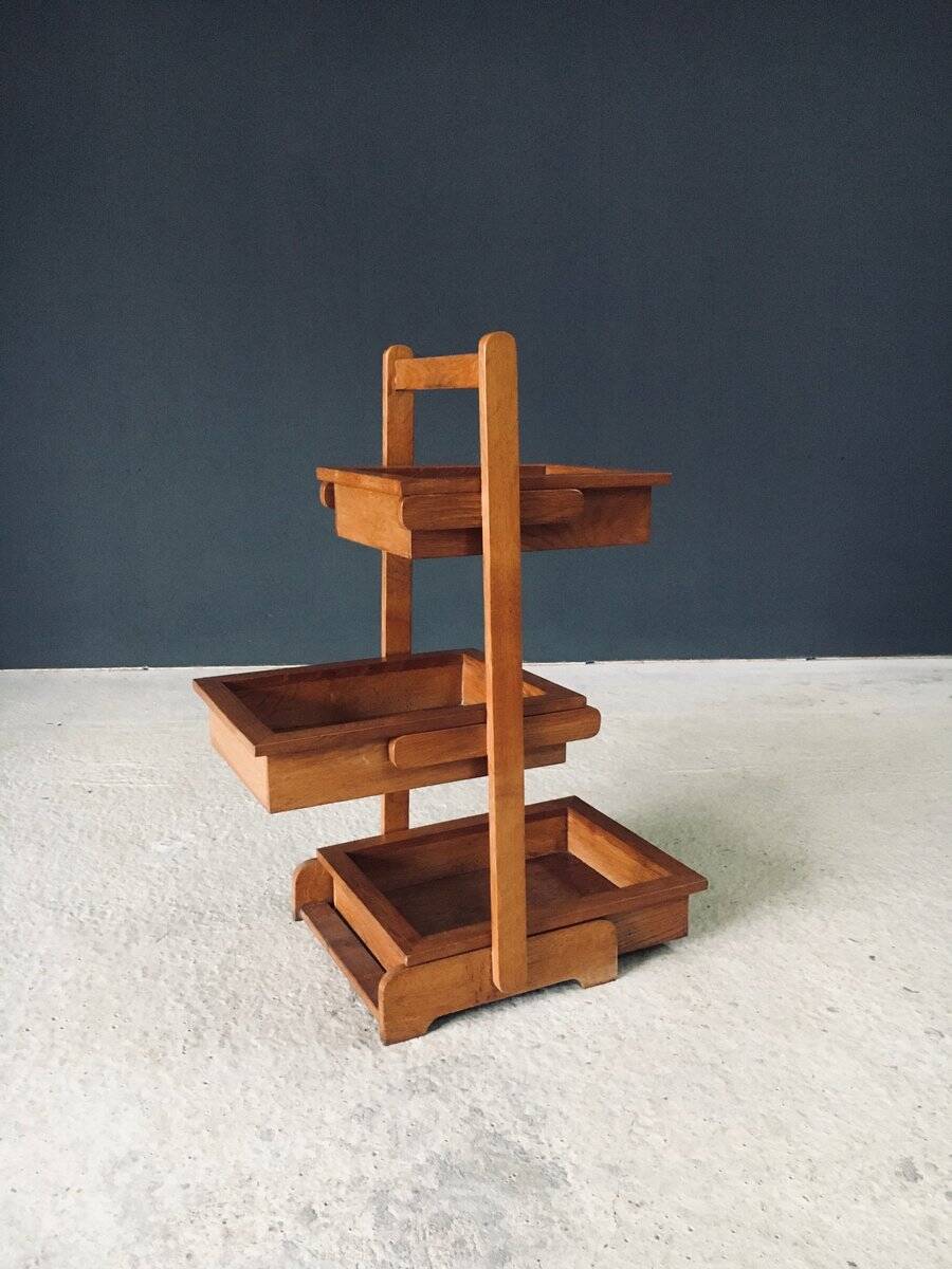Mid-Century Oak Magazine Holder, Belgium, 1950s