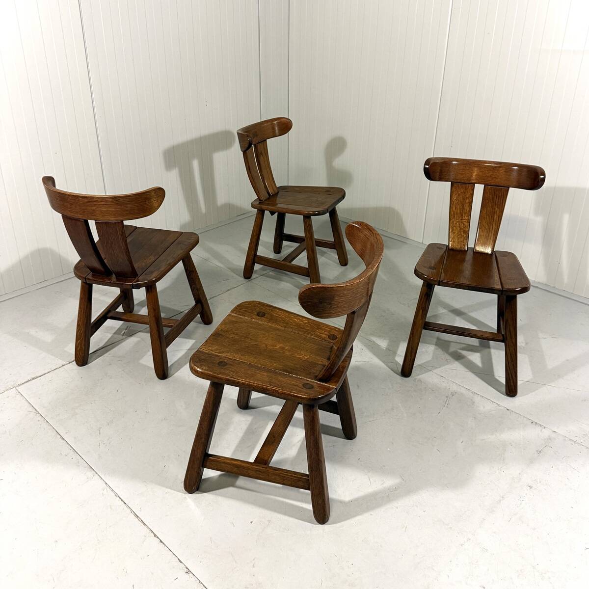 Brutalist oak dining chairs 1970’s