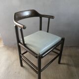 Desk armchair in wood and skai