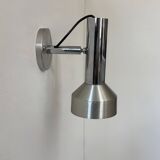 Applique vintage orientable, chrome et métal brossé, France, 1970