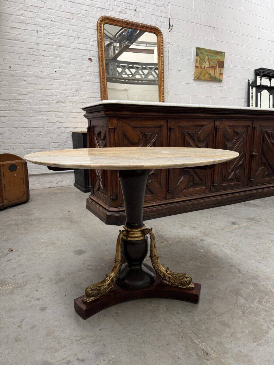 Table en laiton et onyx années 50
