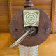 Vintage wall sconce mobelhaus wood + bohemia crystal globe
