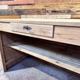 Shop counter in sandblasted pitch pine - Circa 1940