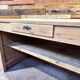 Shop counter in sandblasted pitch pine - Circa 1940