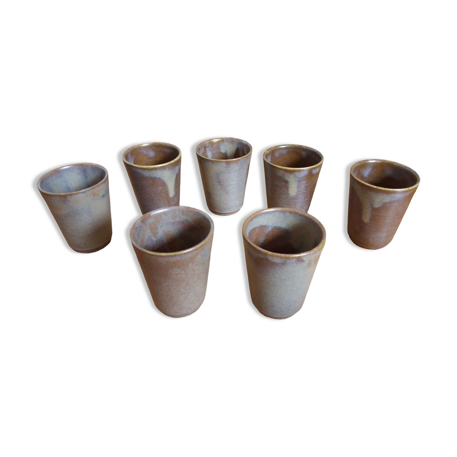 Digoin glazed stoneware glass cups set of 7
