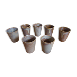 Digoin glazed stoneware glass cups set of 7