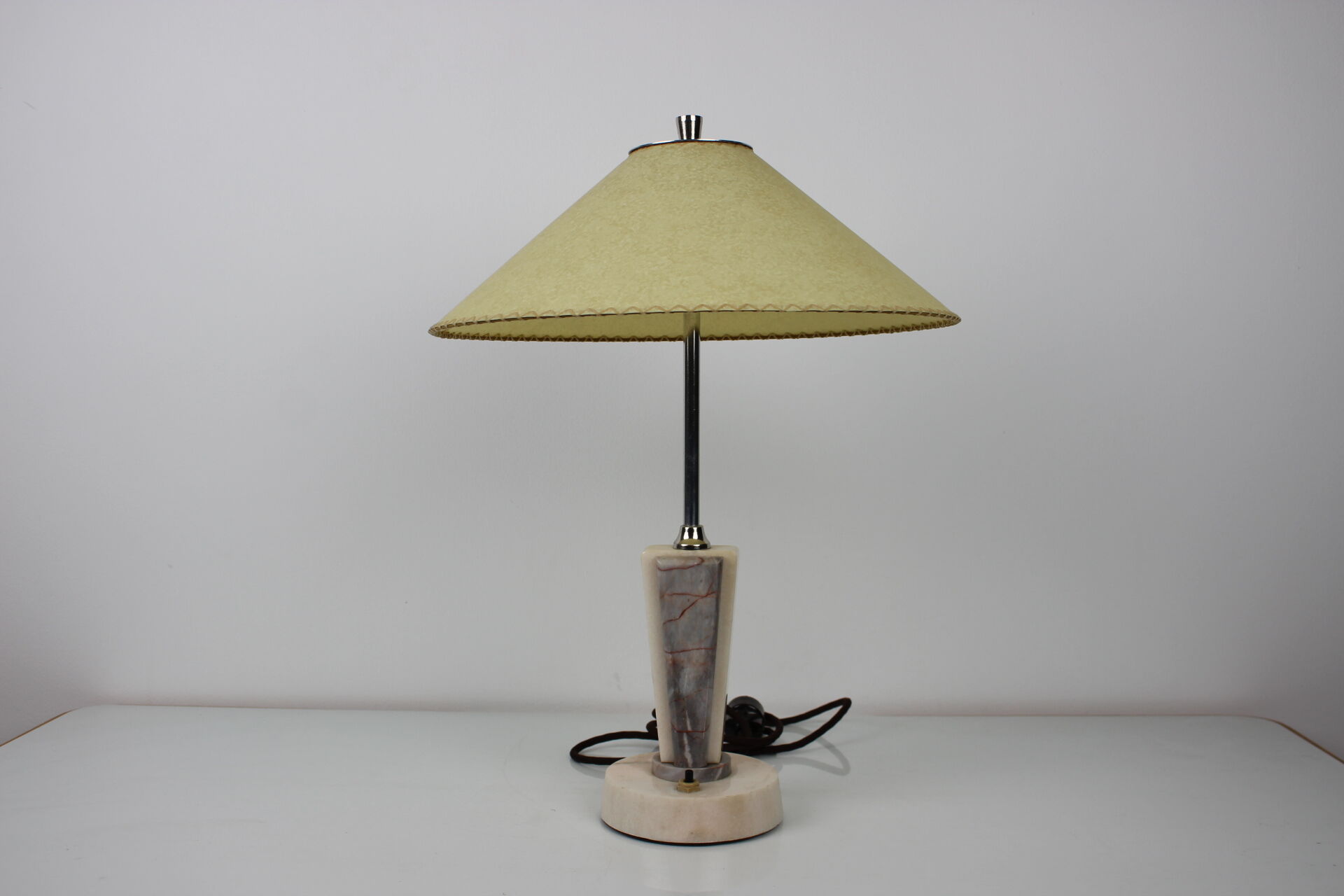 Retro Marble Table Lamp, Kámen Praha, 1950s