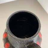 Pottery fat lava "strawberry" 414-38 floor vase made by scheurich, 1970s