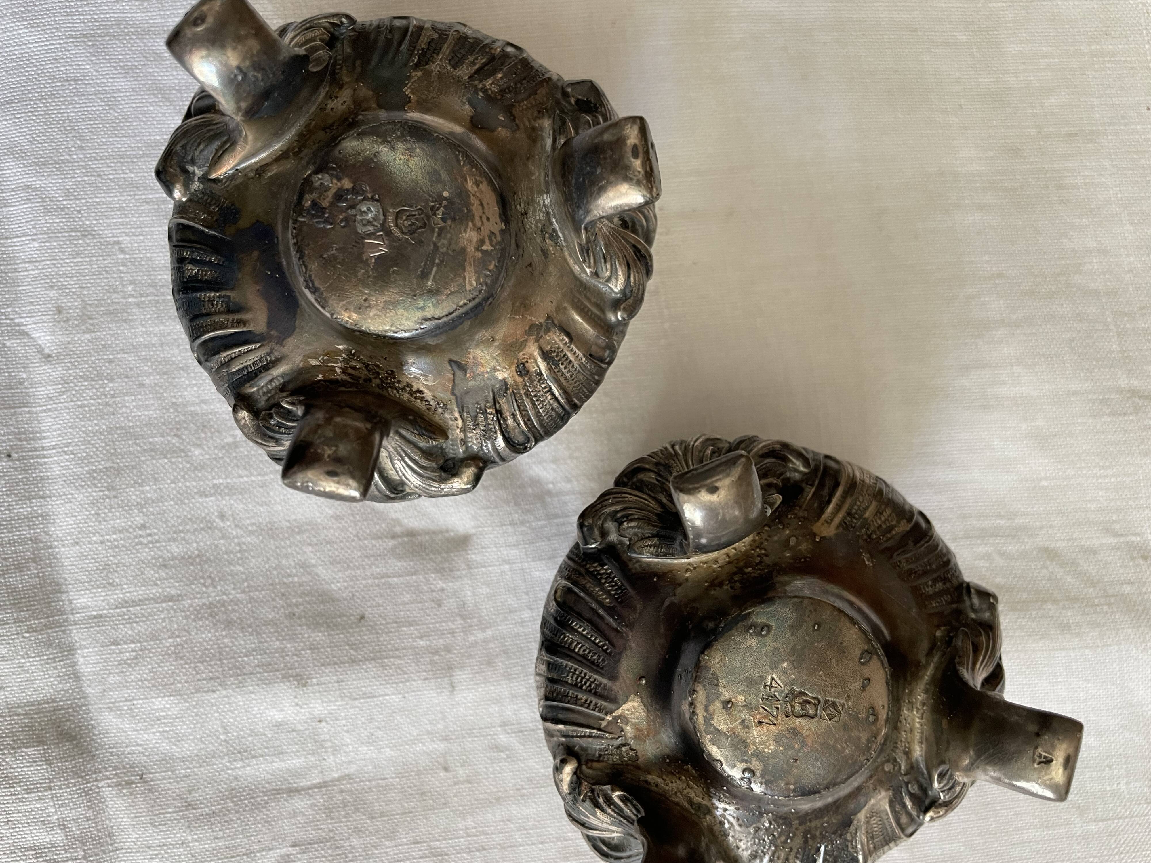 Pair of metal salt shakers