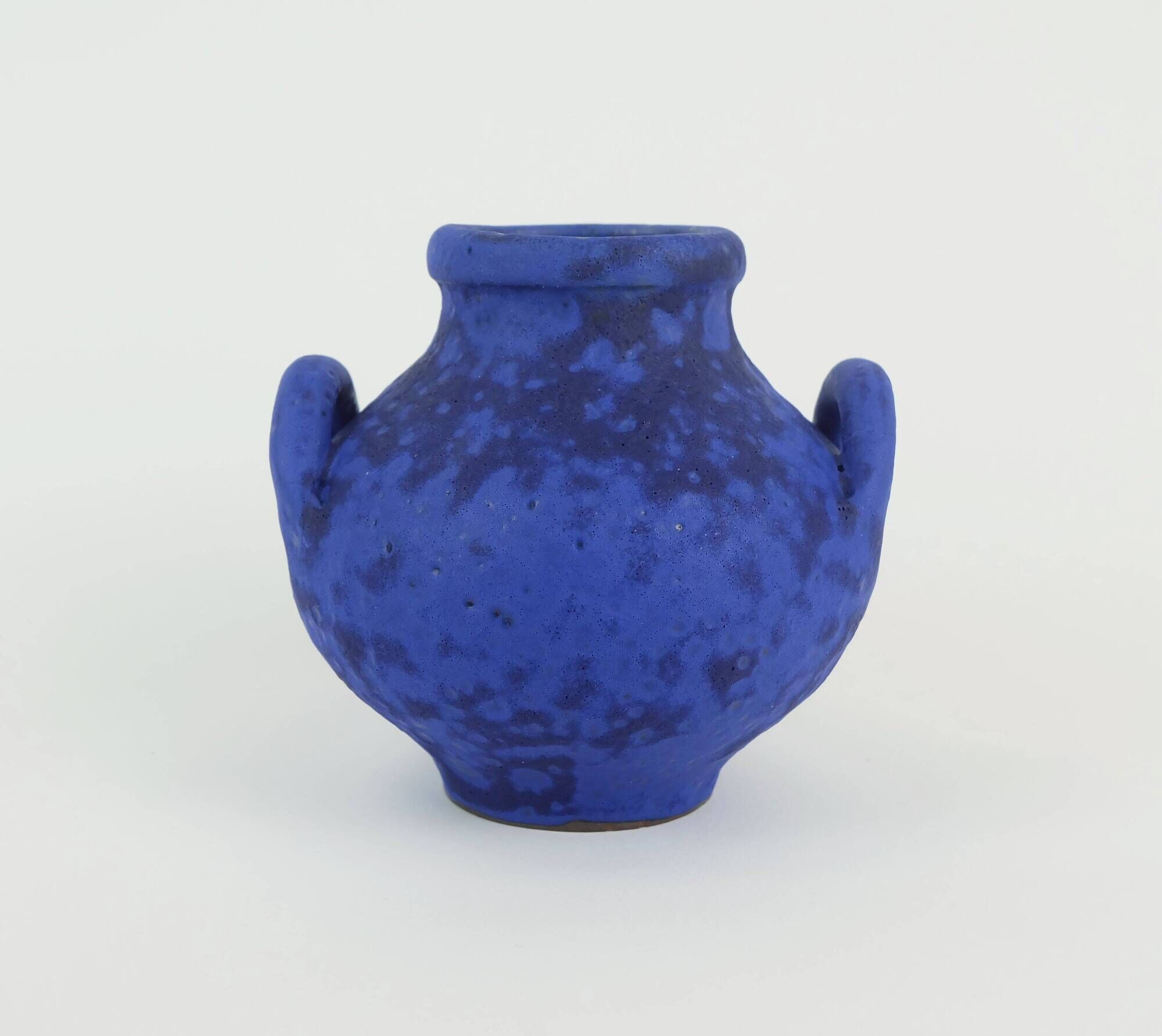 Mid century vase hartwig heyne hoy fat lava intense blue
