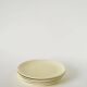 Set of 5 dessert plates, woven effect, butter yellow, Salins, 1950