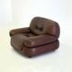 Dark brown leather Sapporo armchair for Mobil Girgi