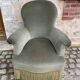 Fauteuil crapaud velours vert