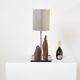 Brutalist lamp signed Philippe Jean steel and red schist 1970