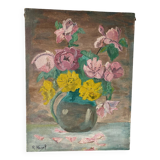 Bouquet of flowers signed Heigel