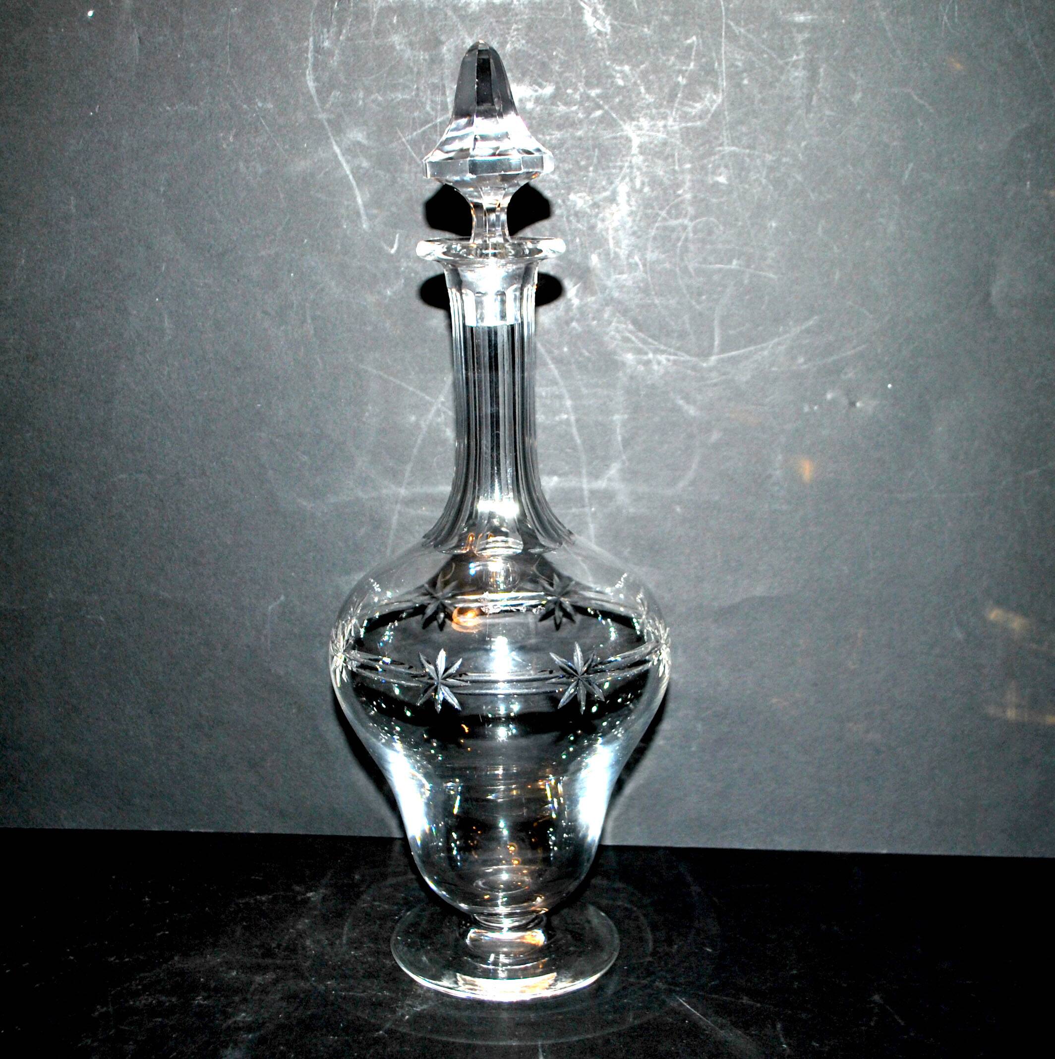 SAINT-LOUIS Reims carafe in star-cut crystal - 1930 Art Deco catalog
