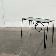 1960s Danish style glass side table String, mid-century.
