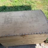 Raw wooden chest with a secret drawer