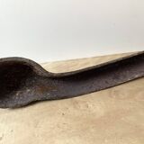 Pair of modernist anthropomorphic fireplace andirons, brutalist log holders 1950s