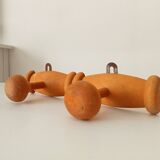 Small vintage wall-mounted coat rack with chinoiserie design