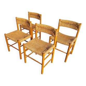 4 chaises vintage modèle Dordogne de Robert Sentou