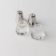 Vintage Argent Salt and Pepper Shakers with Clear Glass and Silver-Plated Caps, Conical Minimal Italian Design, 1950s