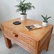 Vintage side table in bamboo and rattan from the 1970s.