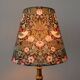 William Morris style lampshade, birds, strawberries, flowers.