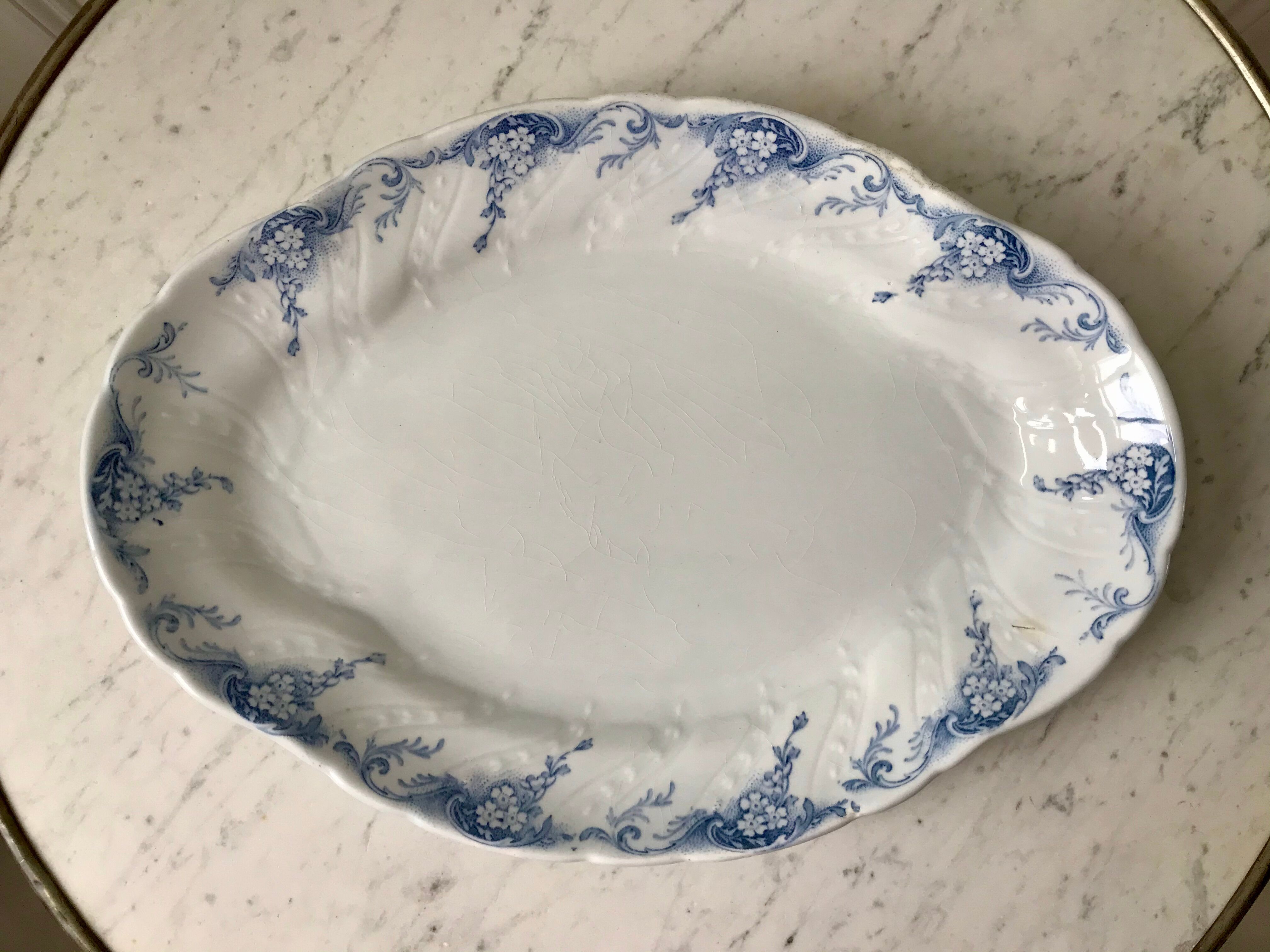 Oval iron clay dish K&G Lunéville model "Angèle" late 19th century