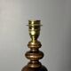 Brutalist wood turned and cast iron large table lamp, 1960s