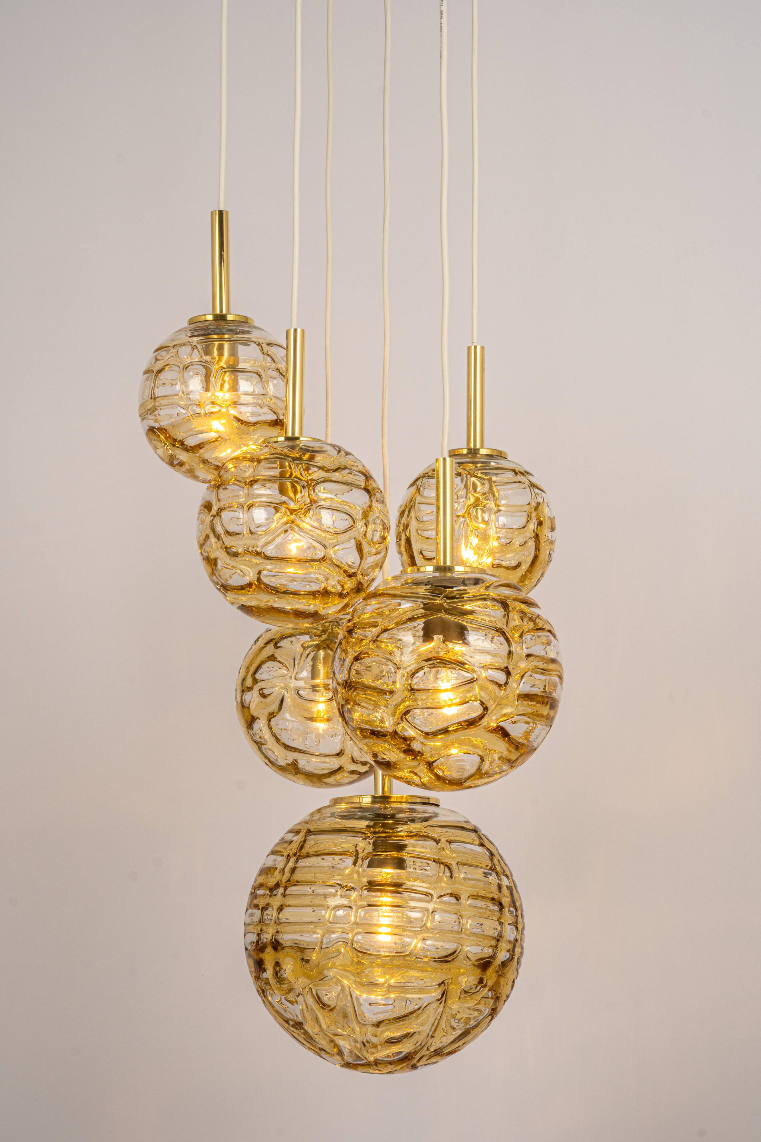 Grand cascading chandelier in Murano glass by Doria, Germany, 1970s.