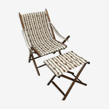 Folding garden chair and his foot rests, folding Napoleon III