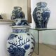 China - pair of covered porcelain vases with decoration