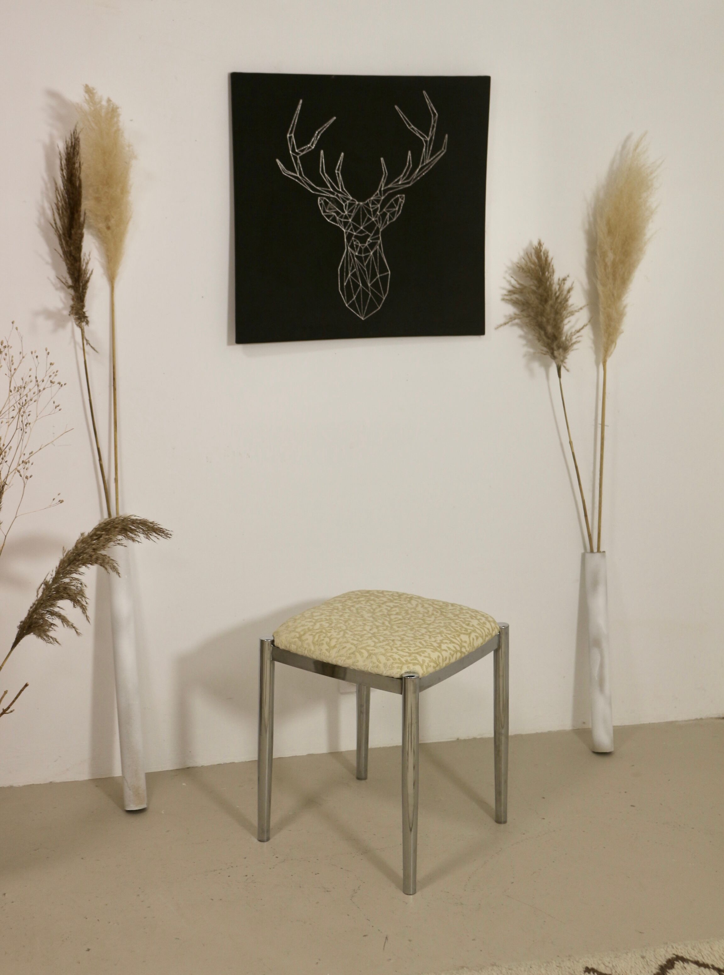 Stool with metal chromed base edition Casamance